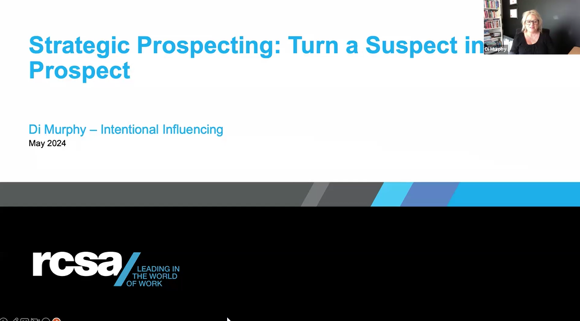 Strategic Prospecting:  Turn a Suspect into a Prospect